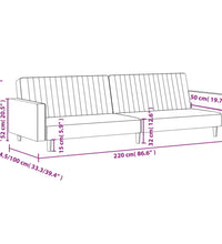 Schlafsofa 2-Sitzer Hellgrau Samt