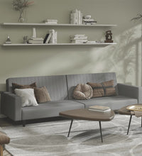 Schlafsofa 2-Sitzer Hellgrau Samt