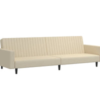 Schlafsofa 2-Sitzer Creme Samt
