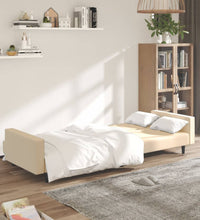 Schlafsofa 2-Sitzer Creme Samt