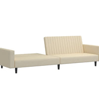 Schlafsofa 2-Sitzer Creme Samt