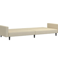 Schlafsofa 2-Sitzer Creme Samt