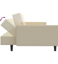 Schlafsofa 2-Sitzer Creme Samt