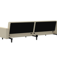 Schlafsofa 2-Sitzer Creme Samt