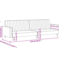 Schlafsofa 2-Sitzer Creme Samt