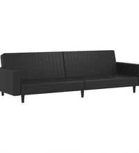 Schlafsofa 2-Sitzer Schwarz Kunstleder