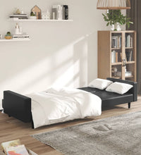 Schlafsofa 2-Sitzer Schwarz Kunstleder