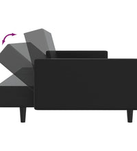 Schlafsofa 2-Sitzer Schwarz Kunstleder