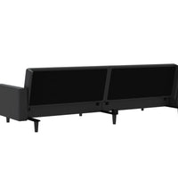 Schlafsofa 2-Sitzer Schwarz Kunstleder