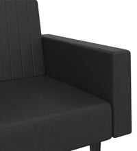 Schlafsofa 2-Sitzer Schwarz Kunstleder