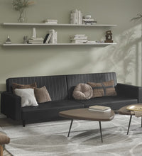 Schlafsofa 2-Sitzer Schwarz Kunstleder