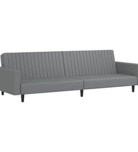 Schlafsofa 2-Sitzer Grau Kunstleder