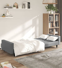 Schlafsofa 2-Sitzer Grau Kunstleder