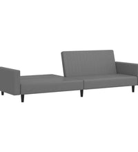 Schlafsofa 2-Sitzer Grau Kunstleder
