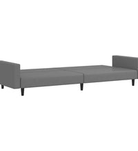 Schlafsofa 2-Sitzer Grau Kunstleder