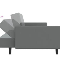 Schlafsofa 2-Sitzer Grau Kunstleder