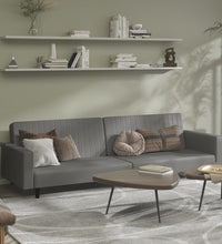 Schlafsofa 2-Sitzer Grau Kunstleder