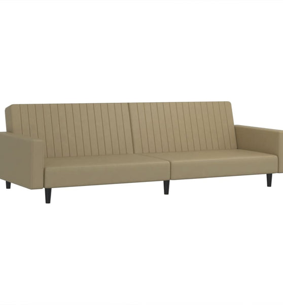 Schlafsofa 2-Sitzer Cappuccino-Braun Kunstleder