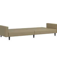 Schlafsofa 2-Sitzer Cappuccino-Braun Kunstleder