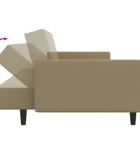 Schlafsofa 2-Sitzer Cappuccino-Braun Kunstleder