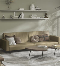 Schlafsofa 2-Sitzer Cappuccino-Braun Kunstleder