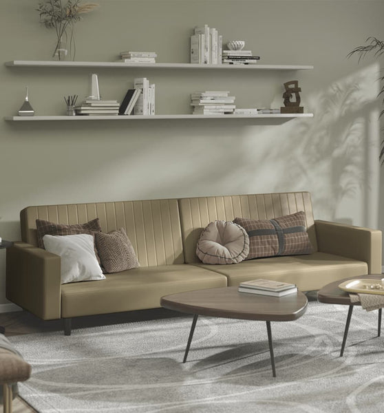 Schlafsofa 2-Sitzer Cappuccino-Braun Kunstleder