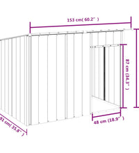 Hundehütte mit Dach Anthrazit 153x91x110 cm Verzinkter Stahl