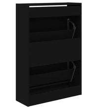 Schuhschrank Schwarz 60x21x87,5 cm Holzwerkstoff