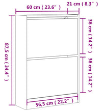 Schuhschrank Schwarz 60x21x87,5 cm Holzwerkstoff