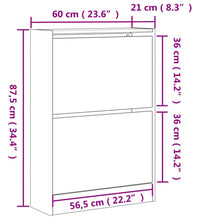 Schuhschrank Braun Eichen-Optik 60x21x87,5 cm Holzwerkstoff