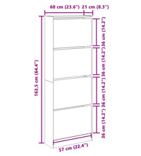 Schuhschrank Betongrau 60x21x163,5 cm Holzwerkstoff