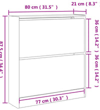 Schuhschrank Weiß 80x21x87,5 cm Holzwerkstoff