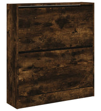 Schuhschrank Räuchereiche 80x21x87,5 cm Holzwerkstoff