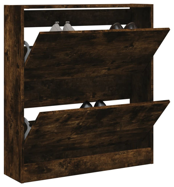 Schuhschrank Räuchereiche 80x21x87,5 cm Holzwerkstoff