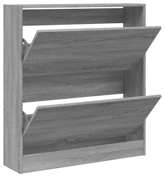 Schuhschrank Grau Sonoma 80x21x87,5 cm Holzwerkstoff