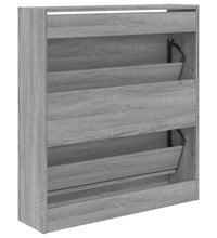 Schuhschrank Grau Sonoma 80x21x87,5 cm Holzwerkstoff