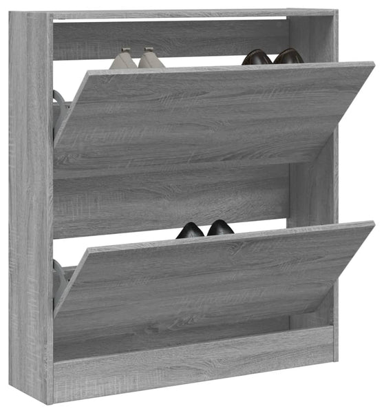 Schuhschrank Grau Sonoma 80x21x87,5 cm Holzwerkstoff