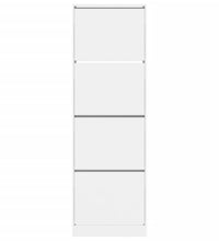 Schuhschrank mit 4 Klappen Weiß 60x34x187,5 cm