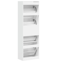 Schuhschrank mit 4 Klappen Weiß 60x34x187,5 cm