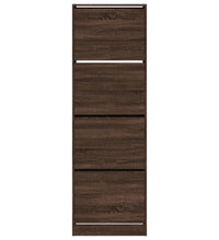Schuhschrank mit 4 Klappen Braun Eiche-Optik 60x34x187,5 cm
