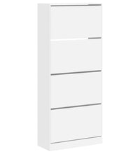 Schuhschrank mit 4 Klappen Weiß 80x34x187,5 cm