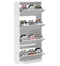 Schuhschrank mit 4 Klappen Weiß 80x34x187,5 cm