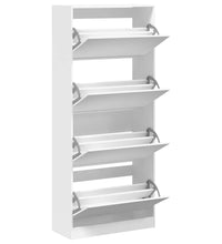 Schuhschrank mit 4 Klappen Weiß 80x34x187,5 cm