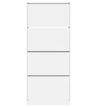 Schuhschrank mit 4 Klappen Weiß 80x34x187,5 cm