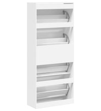 Schuhschrank mit 4 Klappen Weiß 80x34x187,5 cm