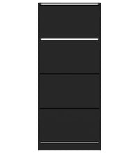 Schuhschrank mit 4 Klappen Schwarz 80x34x187,5 cm