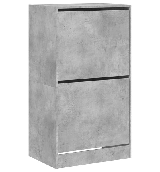 Schuhschrank mit 2 Klappen Betongrau 60x42x108 cm