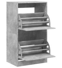 Schuhschrank mit 2 Klappen Betongrau 60x42x108 cm