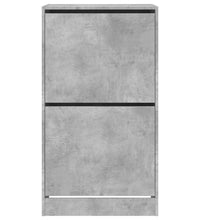 Schuhschrank mit 2 Klappen Betongrau 60x42x108 cm