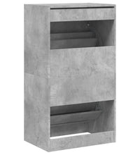 Schuhschrank mit 2 Klappen Betongrau 60x42x108 cm
